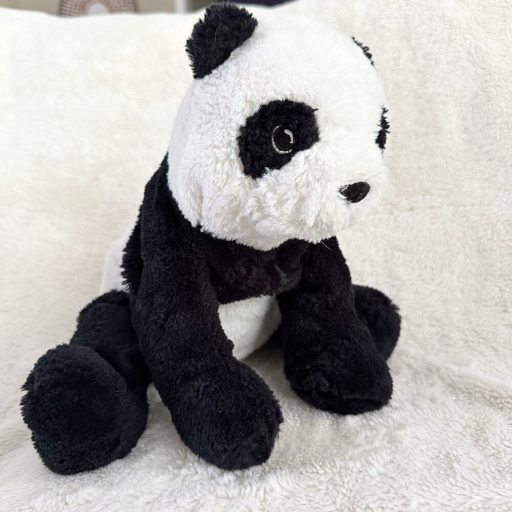 Ikea 12" Kramig Panda Bear Black White Stuffed Animal Plush Cut Tag